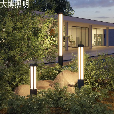 現代簡約LED柱形庭院燈防水亞克力戶外公園別墅小區(qū)景觀燈可定制
