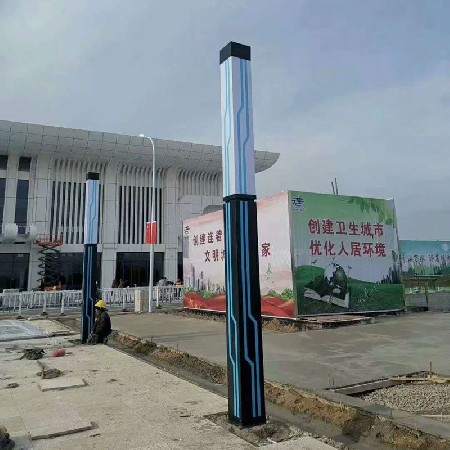 方形景觀燈豎條紋廣場(chǎng)照明戶(hù)外簡(jiǎn)約景觀燈柱特色LED現(xiàn)代庭院燈